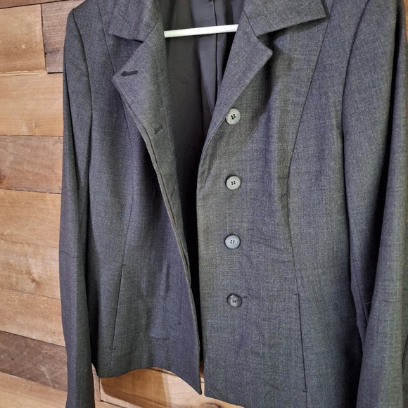 J.Crew 100% Super 100s Wool Dark Grey Coat  SZ 8 - Picture 5 of 9